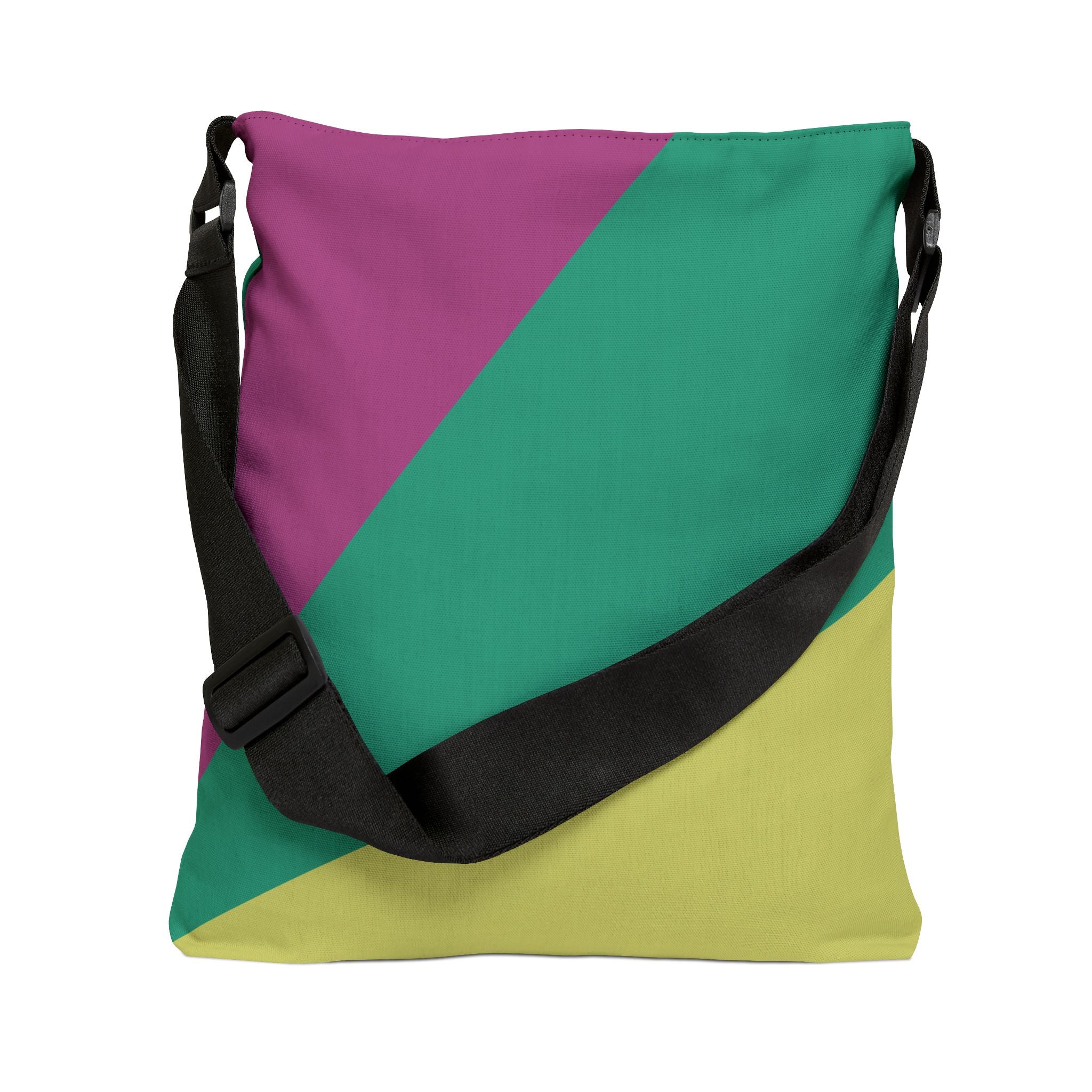 Colorblock Geometric Tote Bag — Adjustable Strap, Bright Abstract Pattern