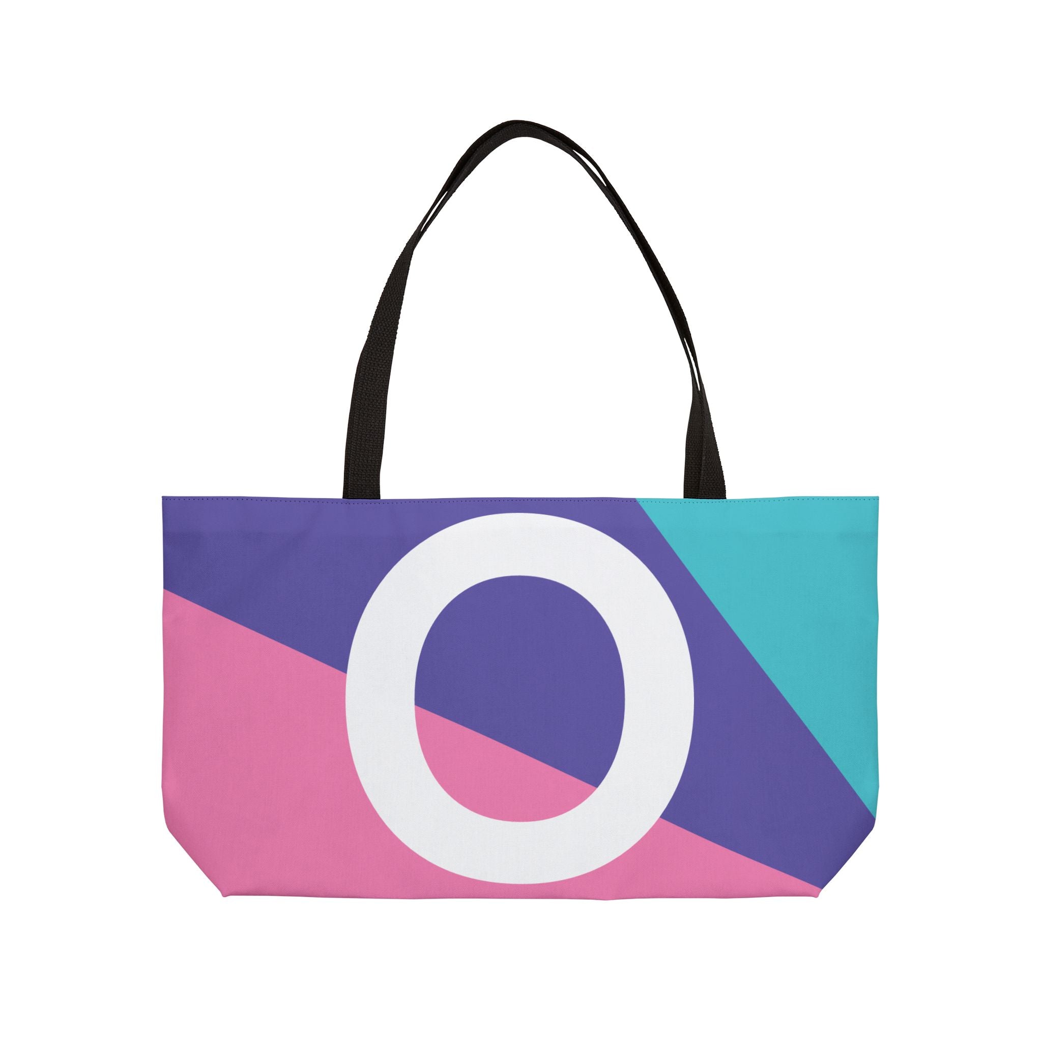 Personalized 'O' Colorblock Tote Bag — Monogram Weekender Tote
