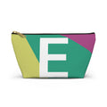 Initials Colorblock Accessory Pouch — Monogram E T-Bottom Cosmetic Bag