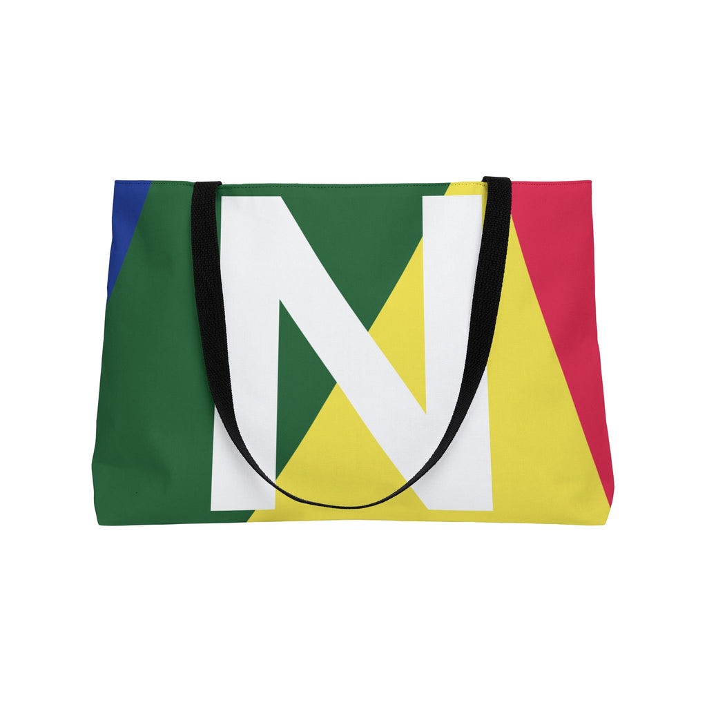 Personalized 'N' Colorblock Tote Bag — Monogram Weekender Tote