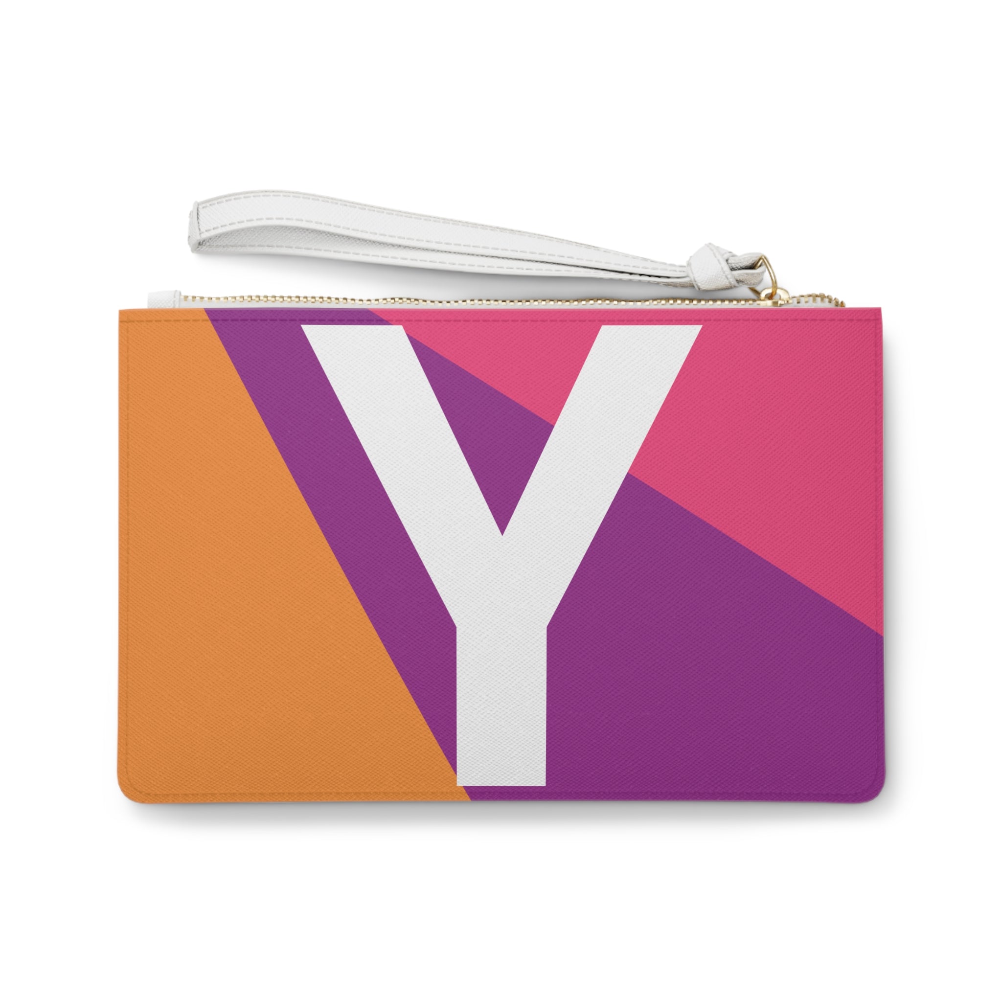Monogram 'Y' Colorblock Clutch Bag — Bold Geometric Wristlet for Everyday & Gifts