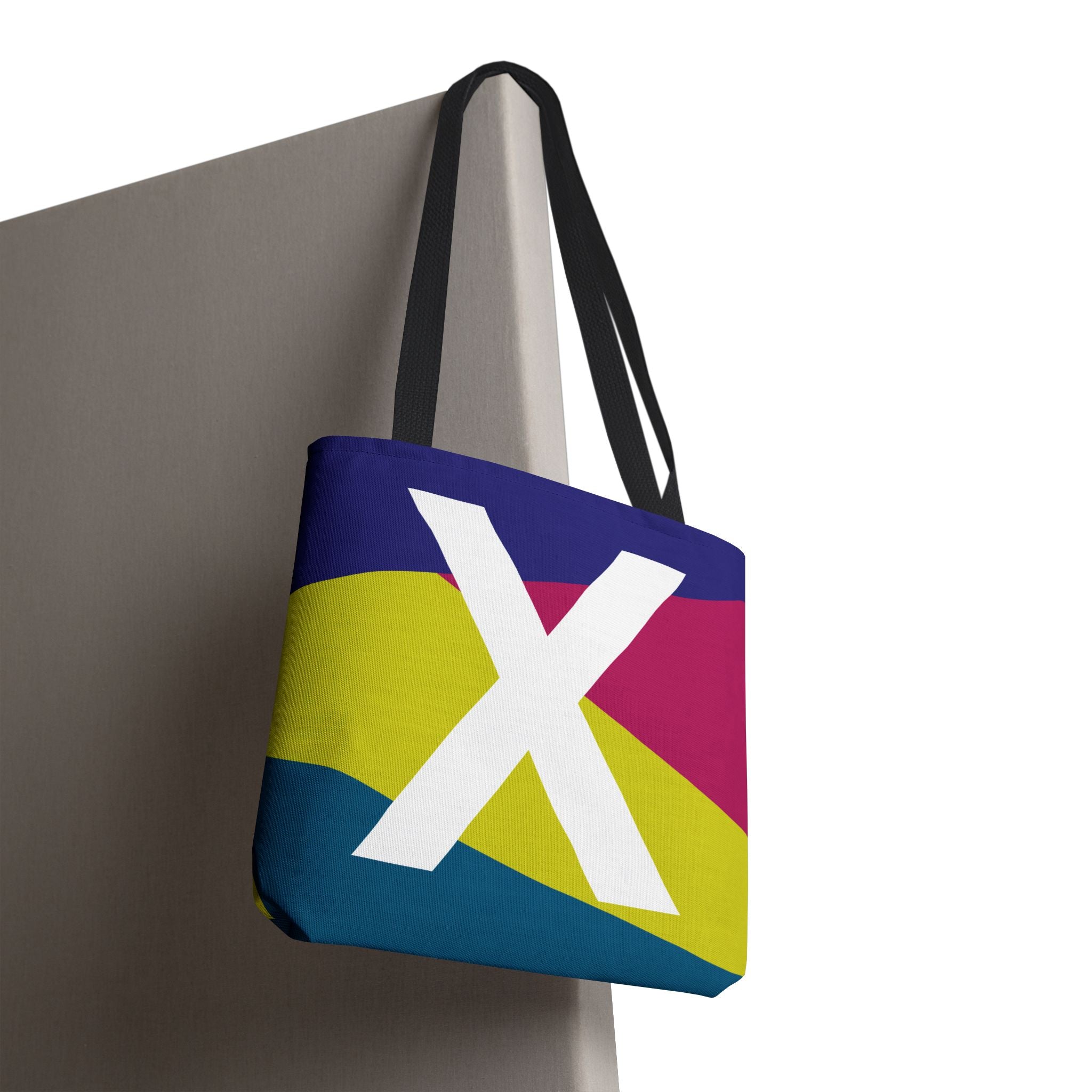 Monogram 'X' Colorblock Tote Bag — Personalized Initial X Shoulder Tote