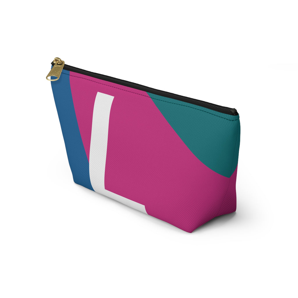 Initials Colorblock Accessory Pouch — Monogram L T-Bottom Cosmetic Bag
