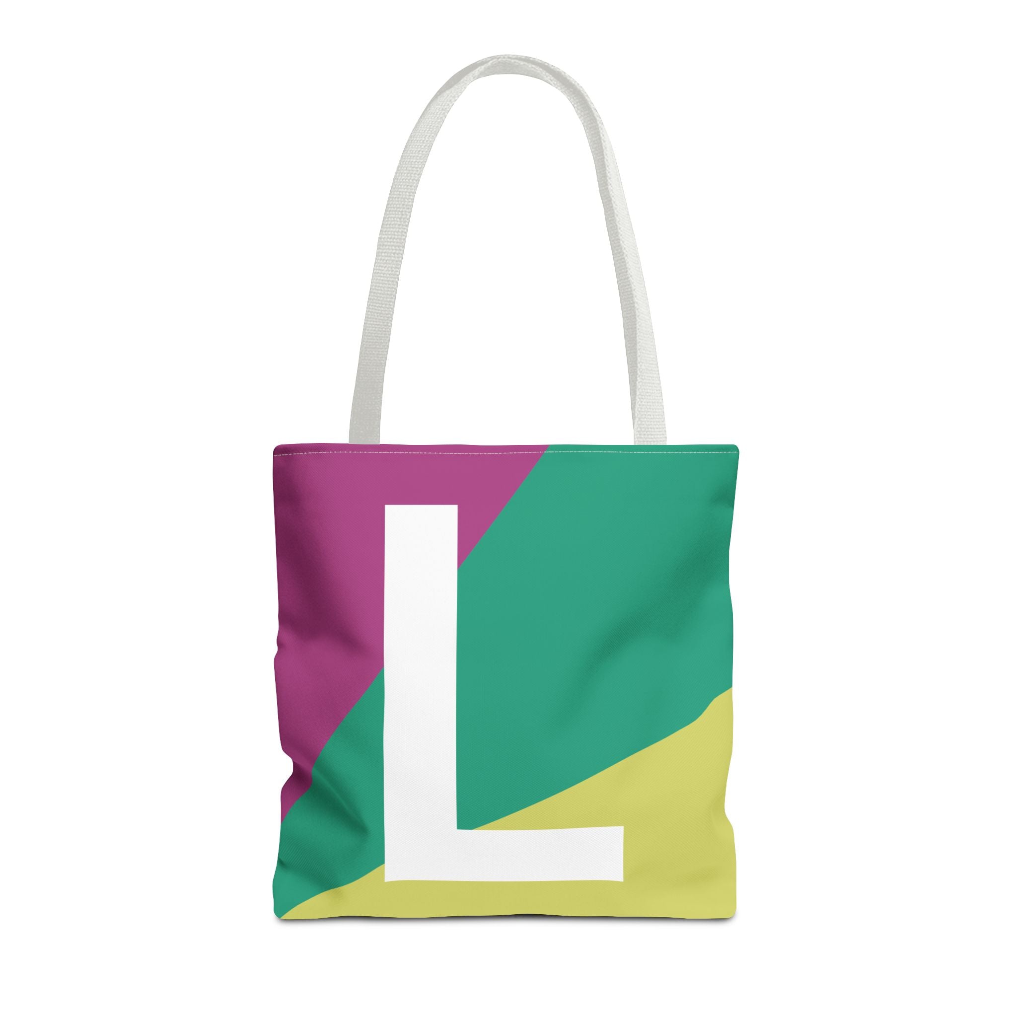 Monogram 'L' Colorblock Tote Bag — Personalized Initial L Shoulder Tote