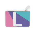 Initial L Mini Clutch — Colorblock Monogram Wristlet Wallet