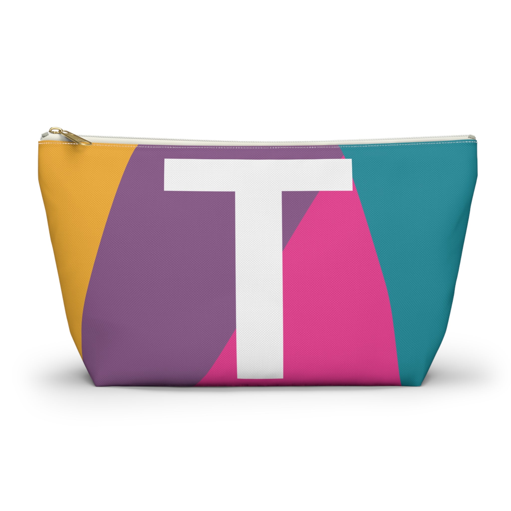 Initials Colorblock Accessory Pouch — Monogram T T-Bottom Cosmetic Bag