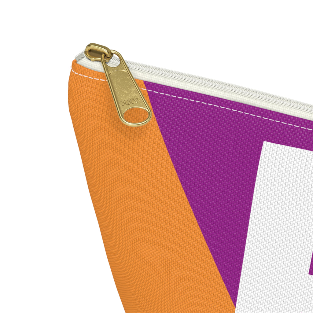 Initials Colorblock Accessory Pouch — Monogram E T-Bottom Cosmetic Bag