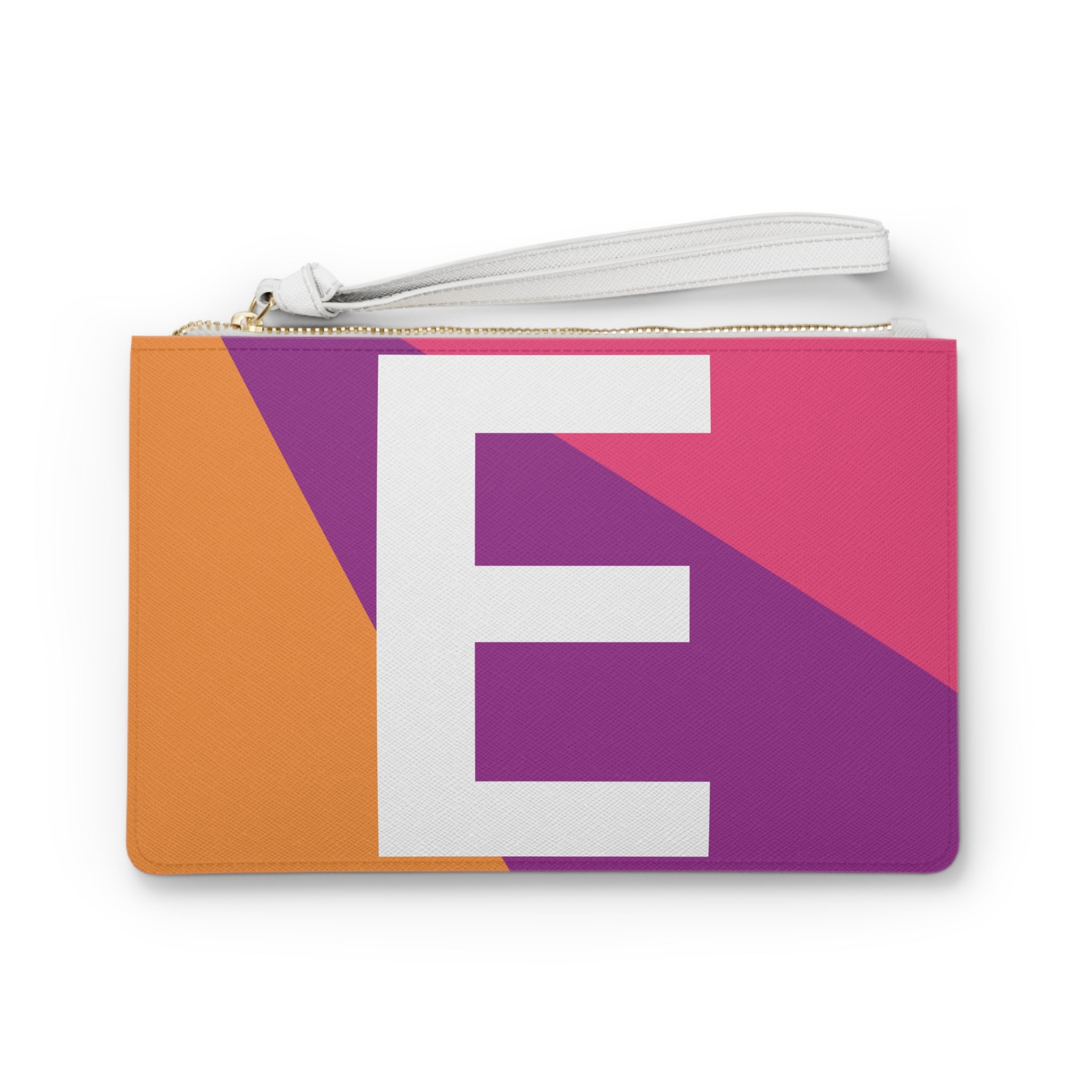 Monogram 'E' Colorblock Clutch Bag — Bold Geometric Wristlet for Everyday & Gifts
