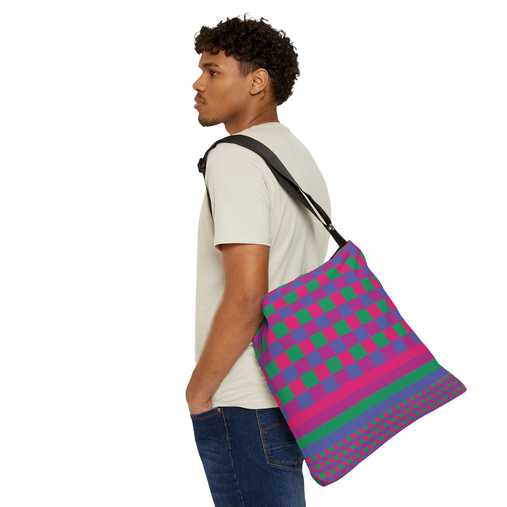 Colorblock Geometric Tote Bag
