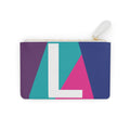 Initial L Mini Clutch — Colorblock Monogram Wristlet Wallet