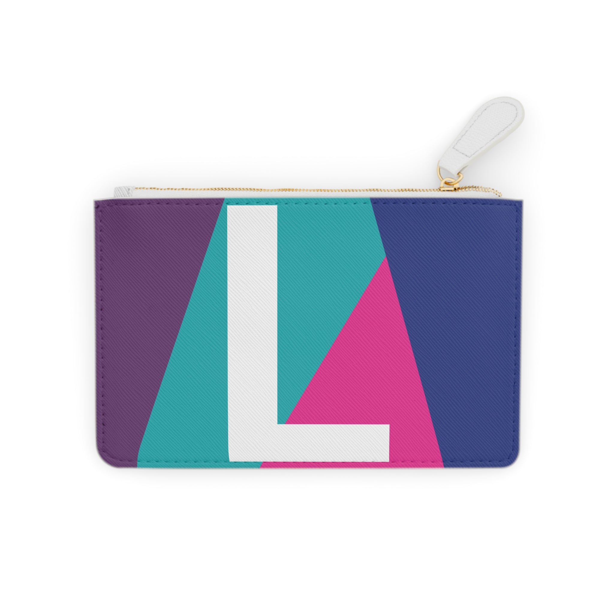 Initial L Mini Clutch — Colorblock Monogram Wristlet Wallet