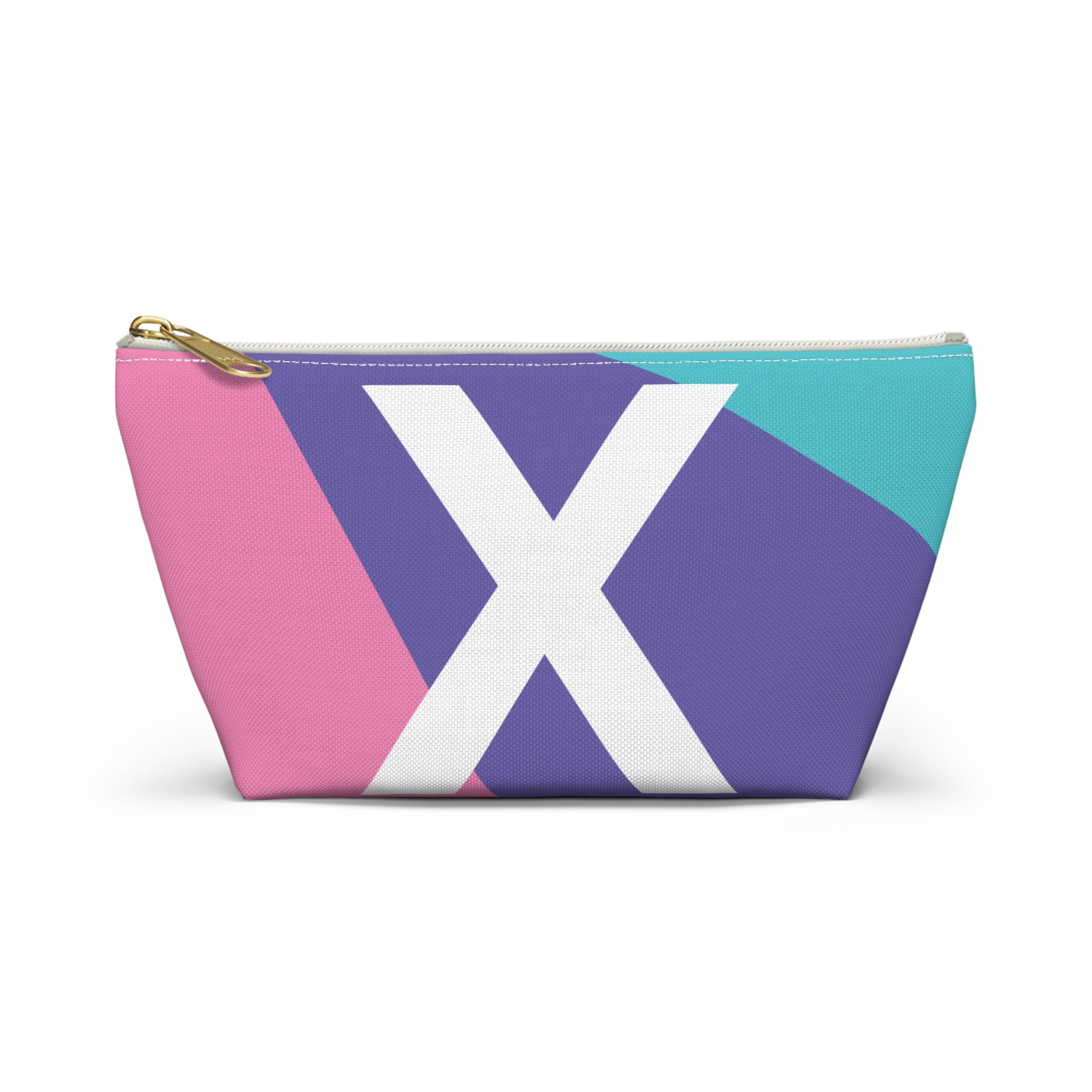 Initials Colorblock Accessory Pouch — Monogram X T-Bottom Cosmetic Bag