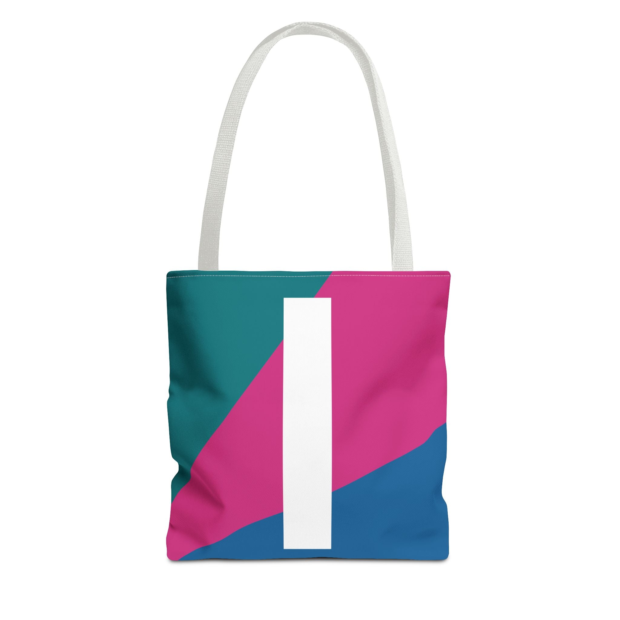 Monogram 'I' Colorblock Tote Bag — Personalized Initial I Shoulder Tote