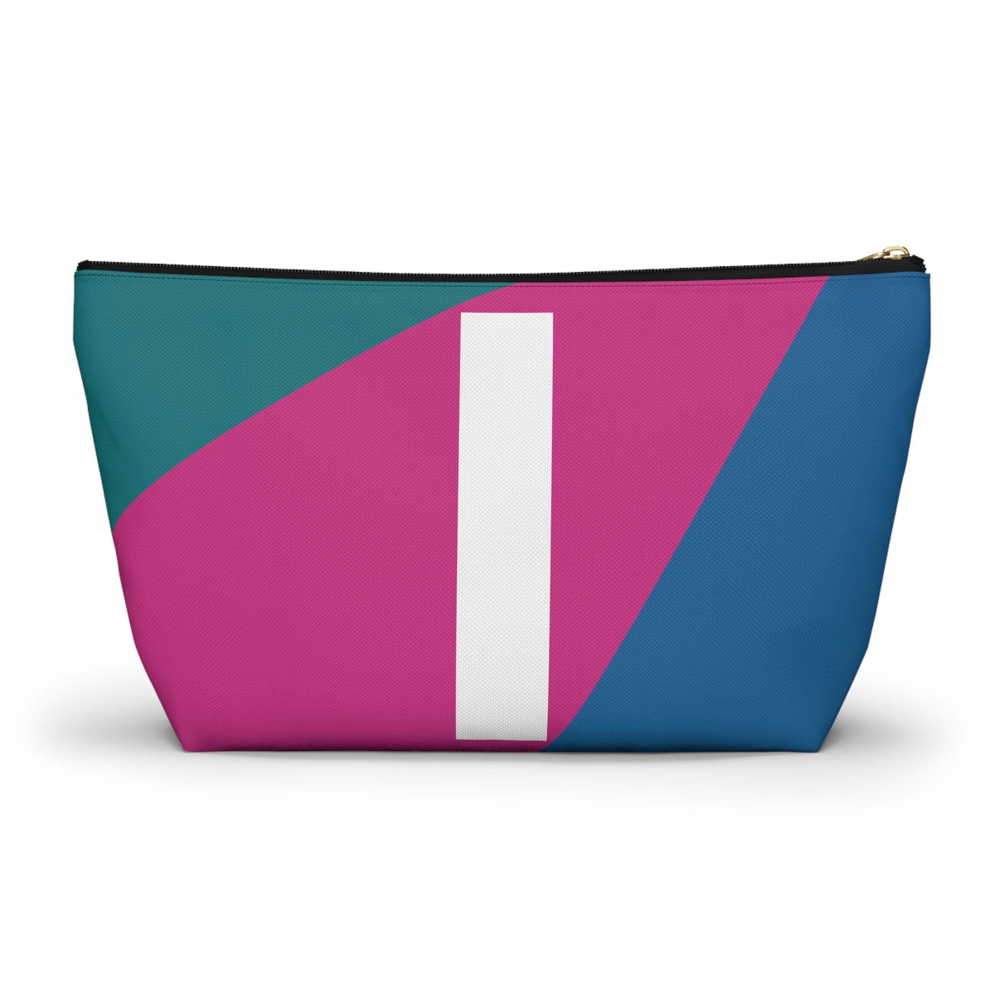 Initials Colorblock Accessory Pouch — Monogram I T-Bottom Cosmetic Bag
