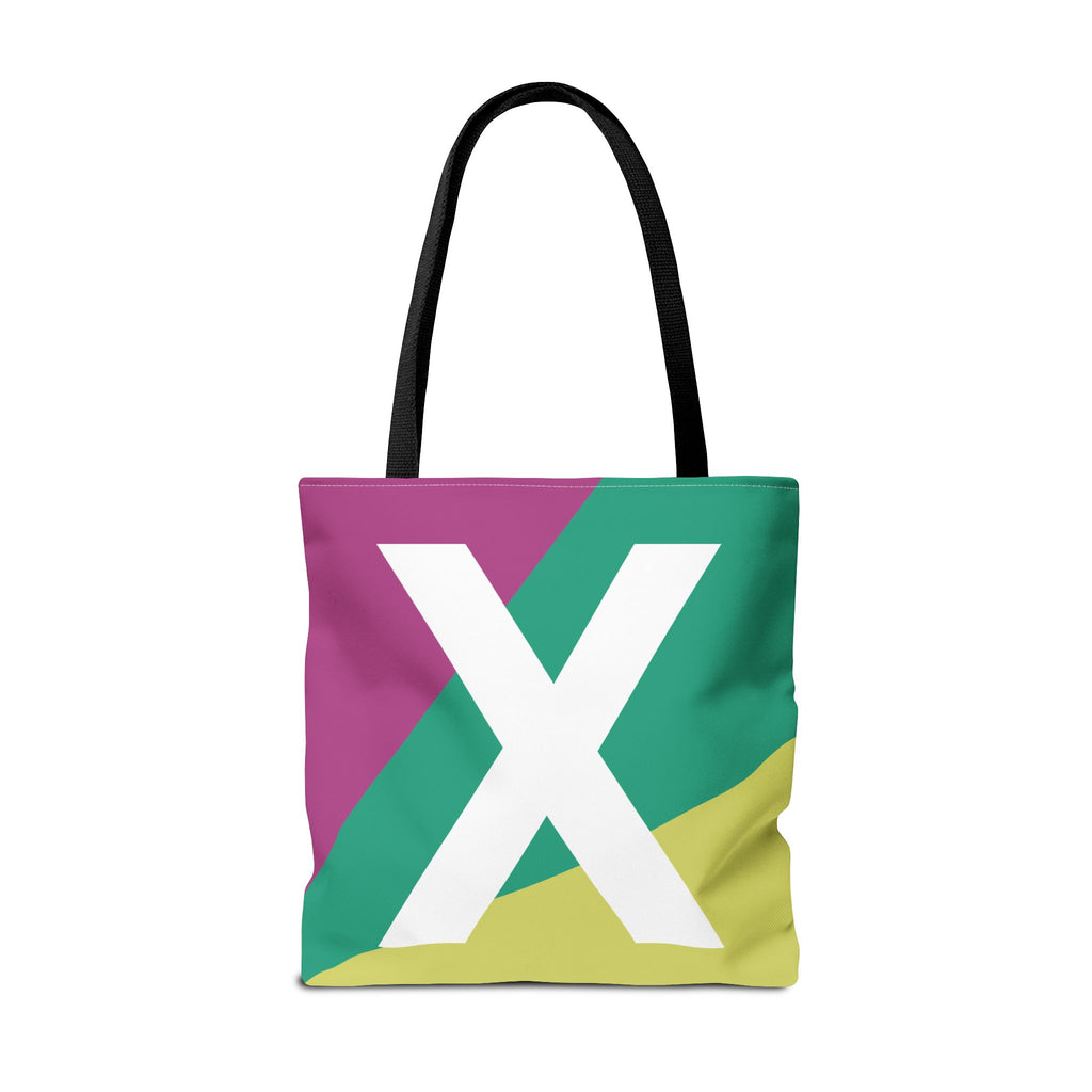 Monogram 'X' Colorblock Tote Bag — Personalized Initial X Shoulder Tote