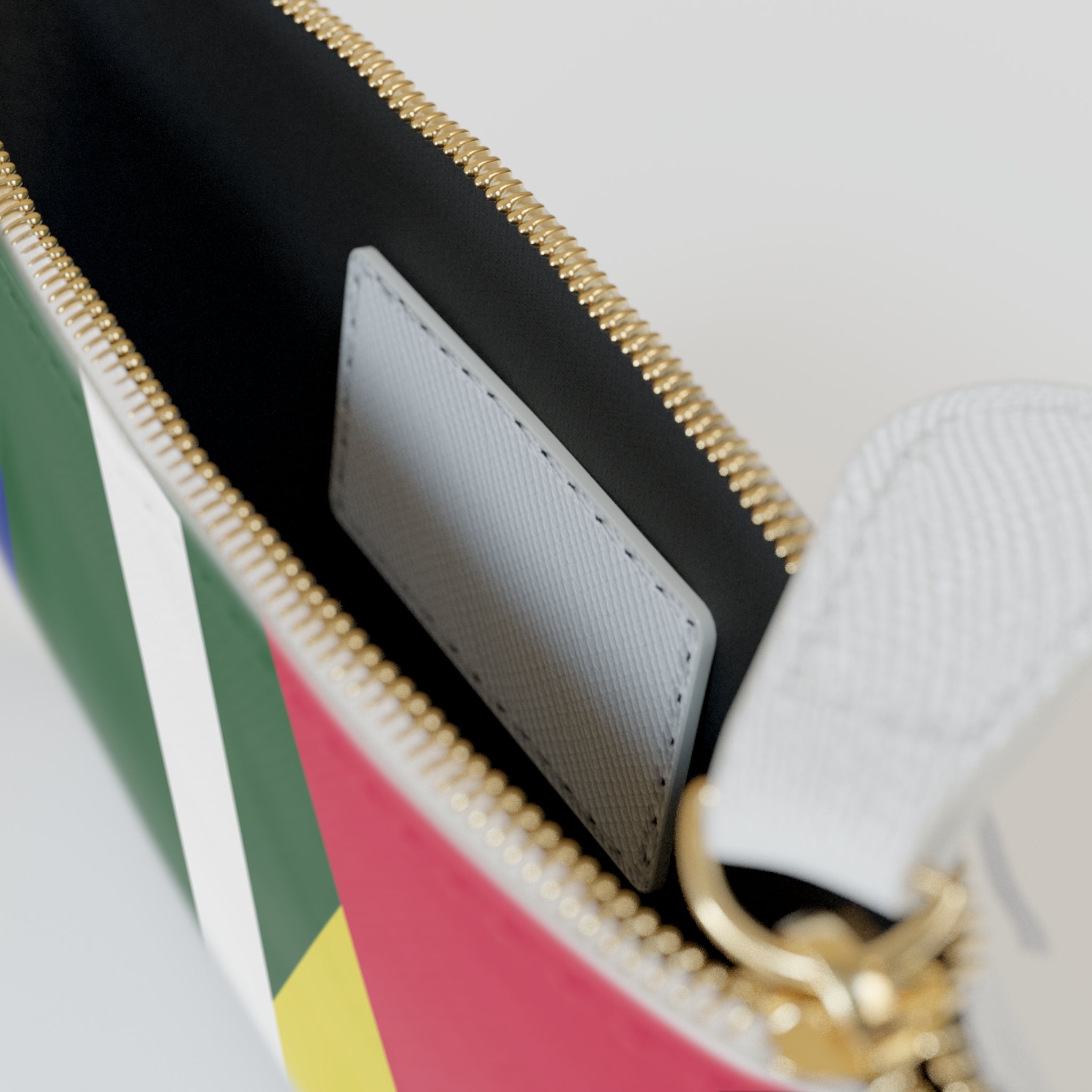 Initial I Mini Clutch — Colorblock Monogram Wristlet Wallet