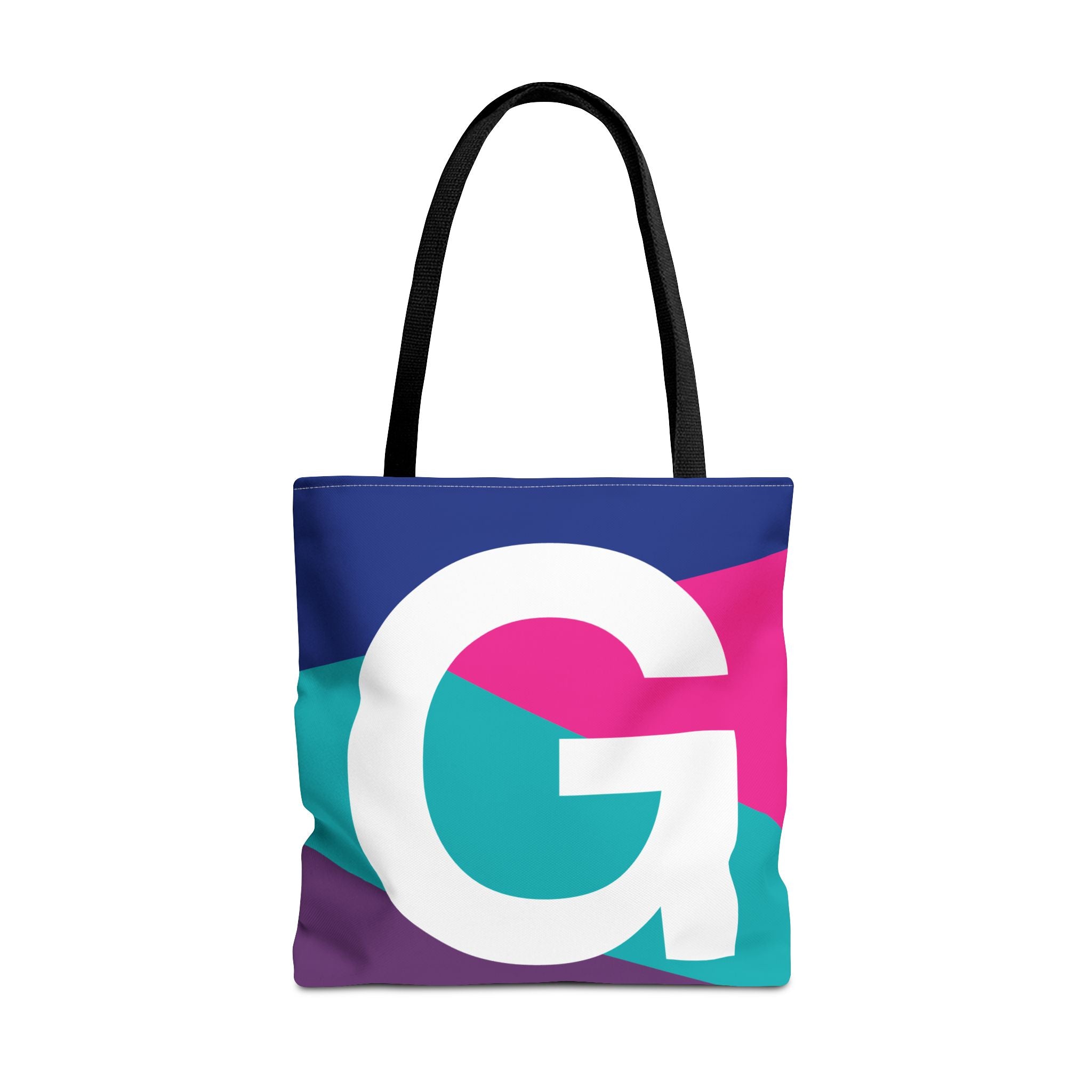 Monogram 'G' Colorblock Tote Bag — Personalized Initial G Shoulder Tote