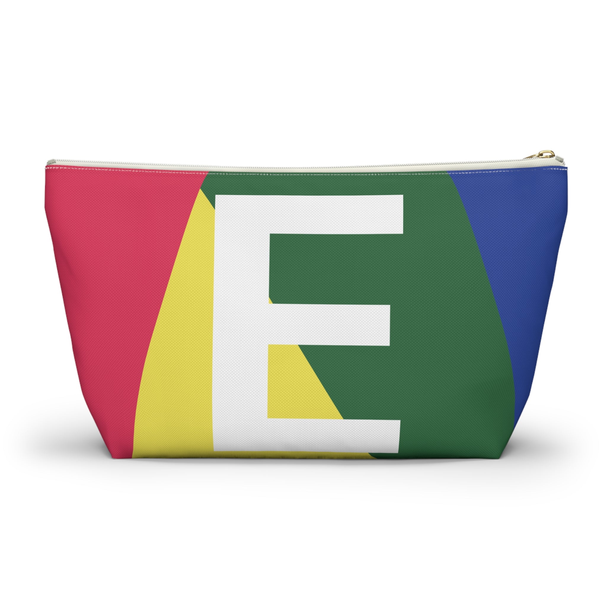 Initials Colorblock Accessory Pouch — Monogram E T-Bottom Cosmetic Bag
