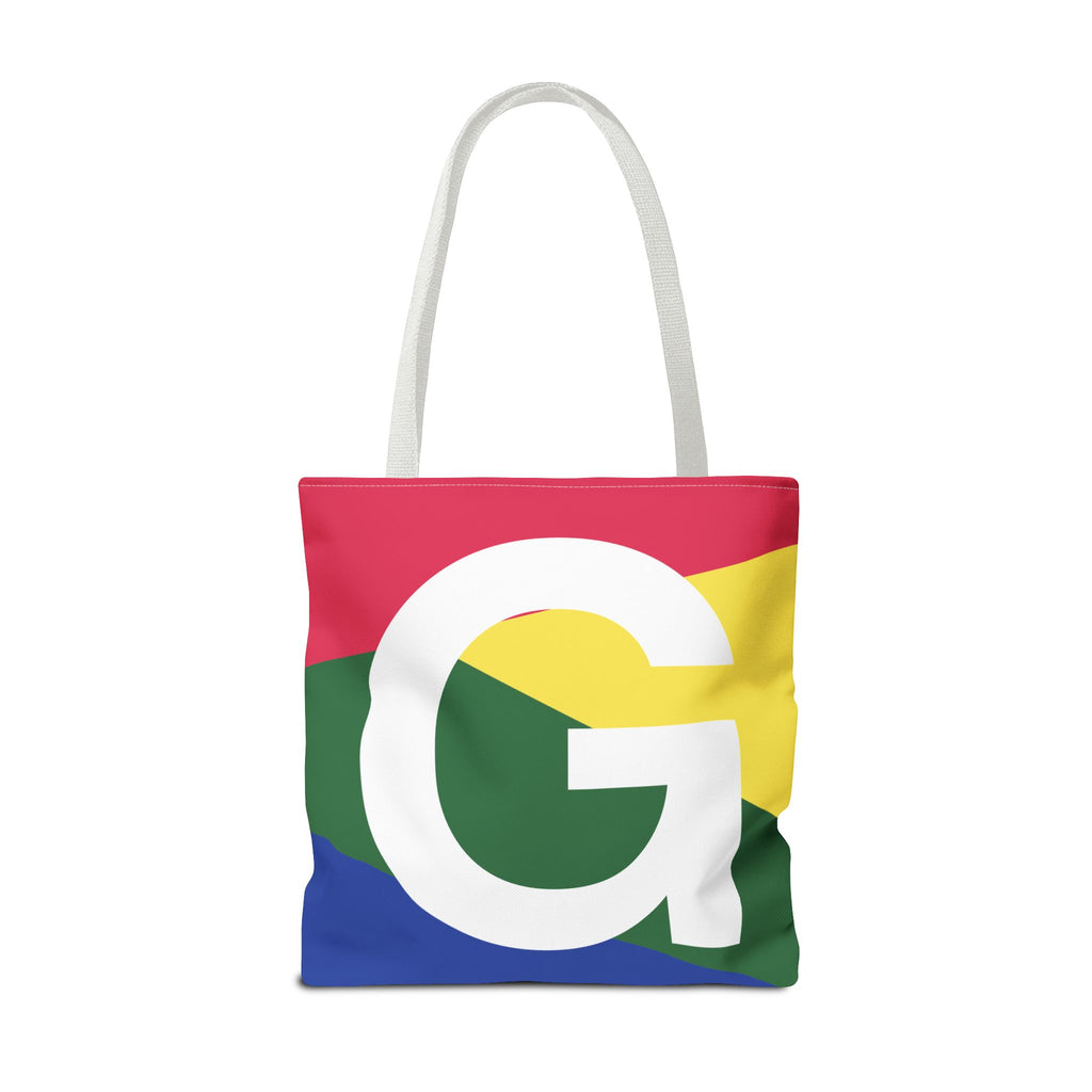 Monogram 'G' Colorblock Tote Bag — Personalized Initial G Shoulder Tote
