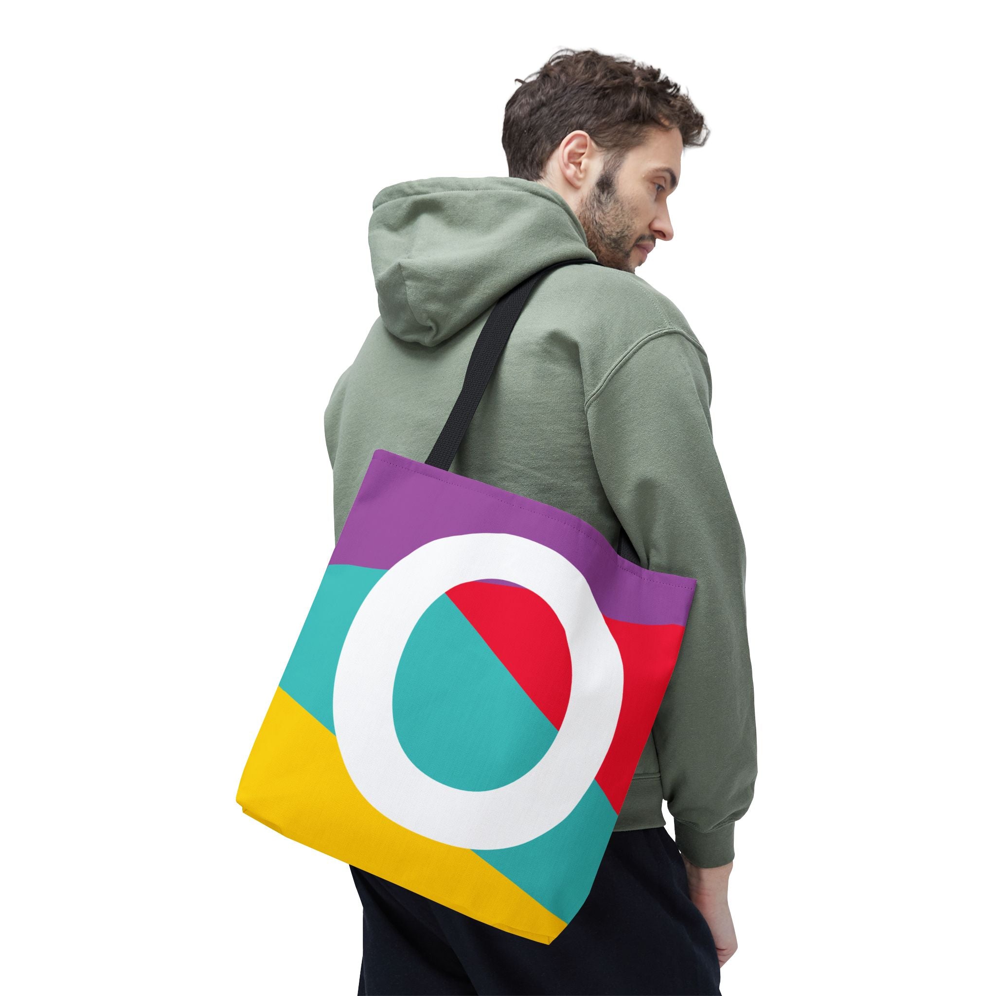 Monogram 'O' Colorblock Tote Bag — Personalized Initial O Shoulder Tote