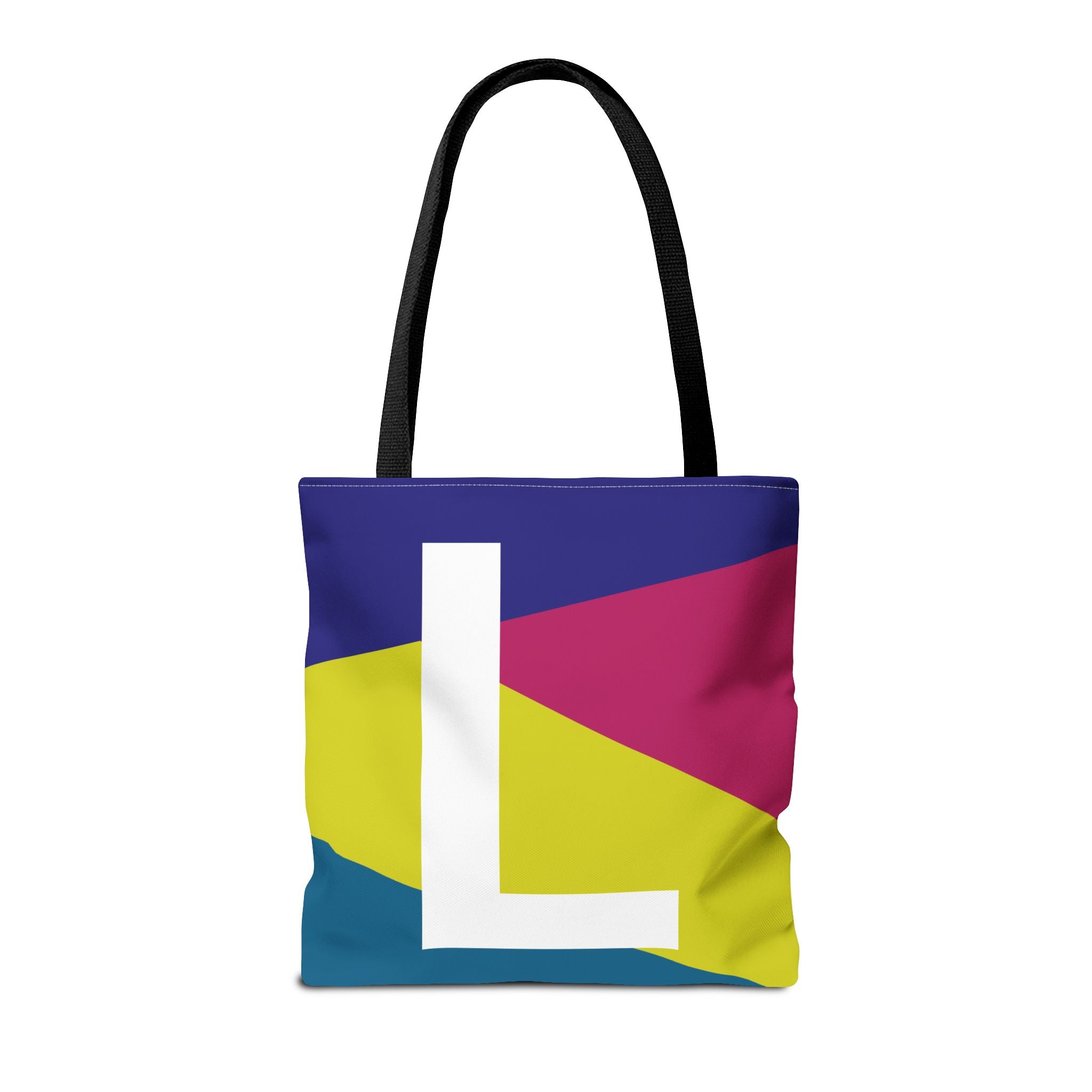 Monogram 'L' Colorblock Tote Bag — Personalized Initial L Shoulder Tote