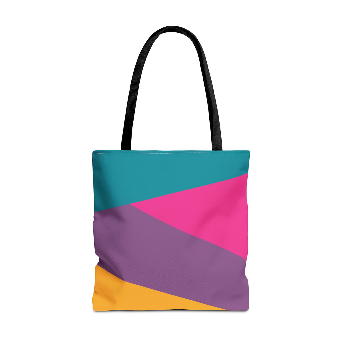 Retro 80s & 90s Inspired Color Block Tote Bag | Stylish Everyday Canvas Shoulder Bag