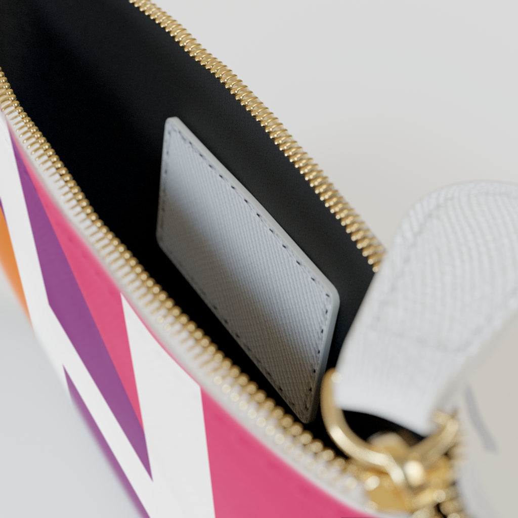 Initial H Mini Clutch — Colorblock Monogram Wristlet Wallet
