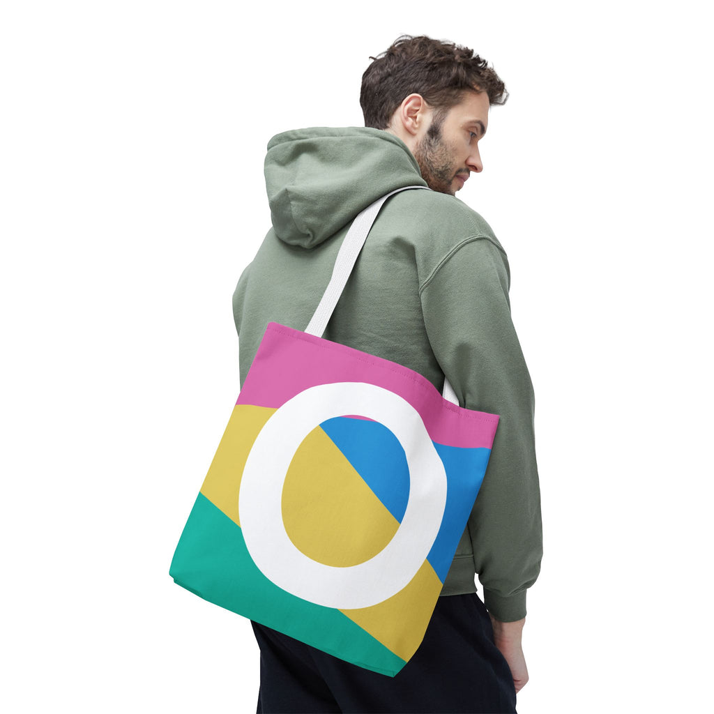 Monogram 'O' Colorblock Tote Bag — Personalized Initial O Shoulder Tote