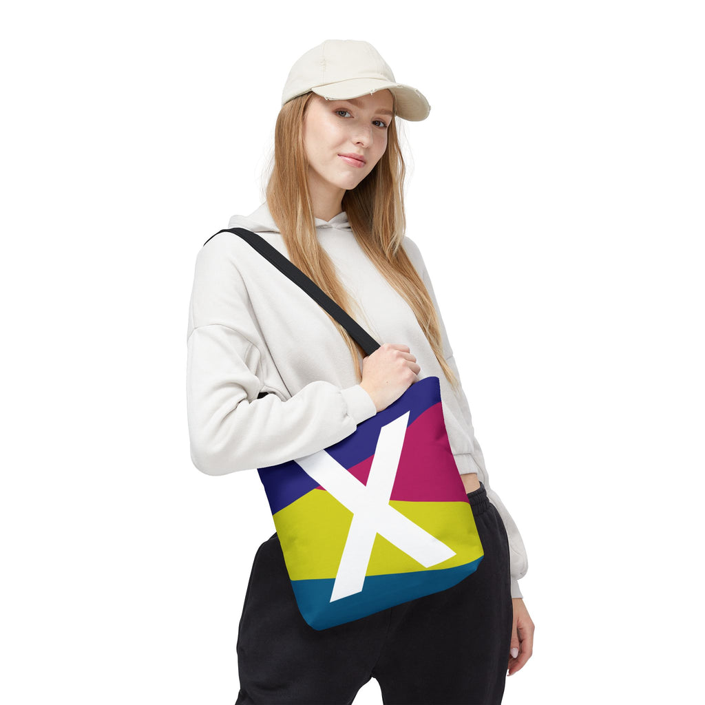 Monogram 'X' Colorblock Tote Bag — Personalized Initial X Shoulder Tote