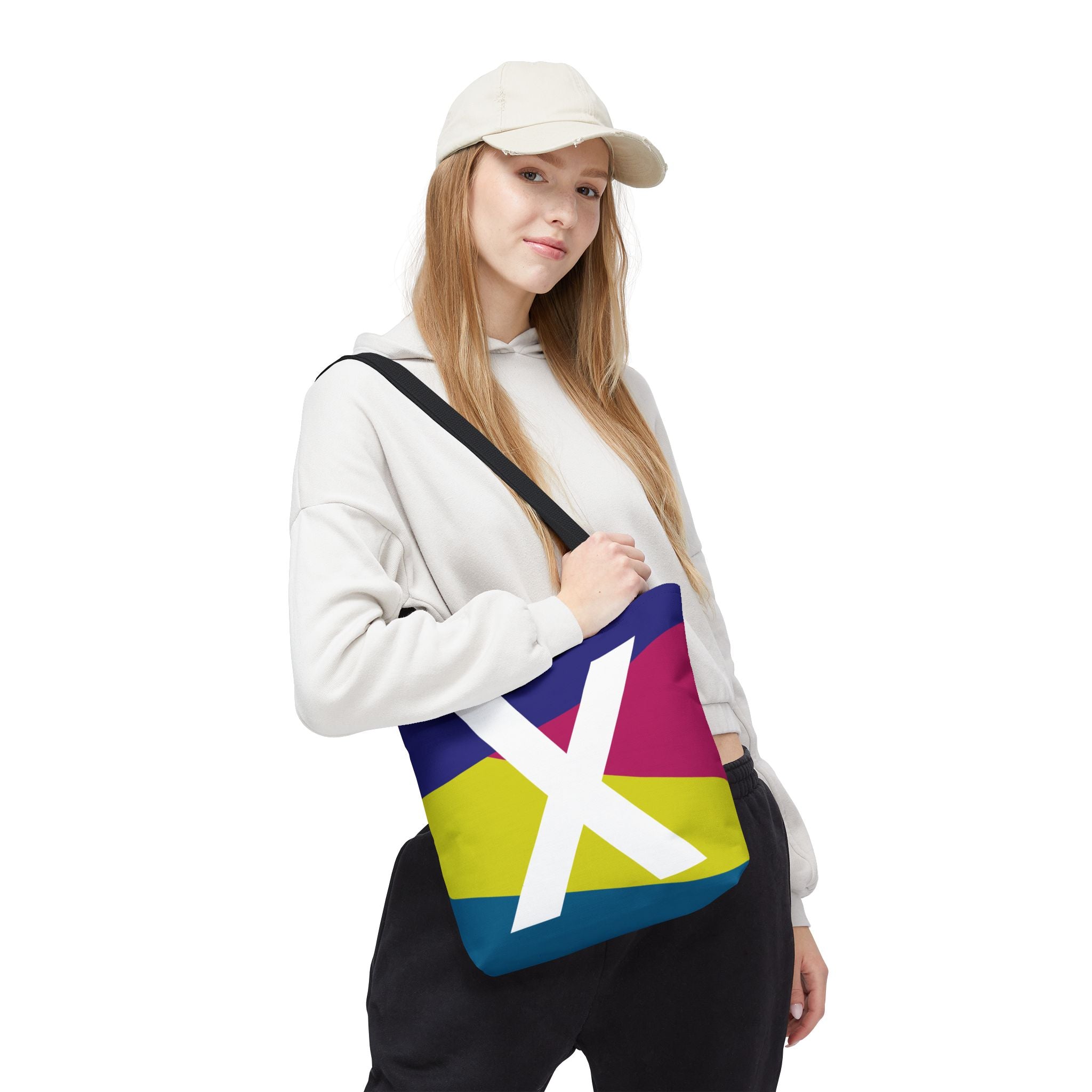 Monogram 'X' Colorblock Tote Bag — Personalized Initial X Shoulder Tote