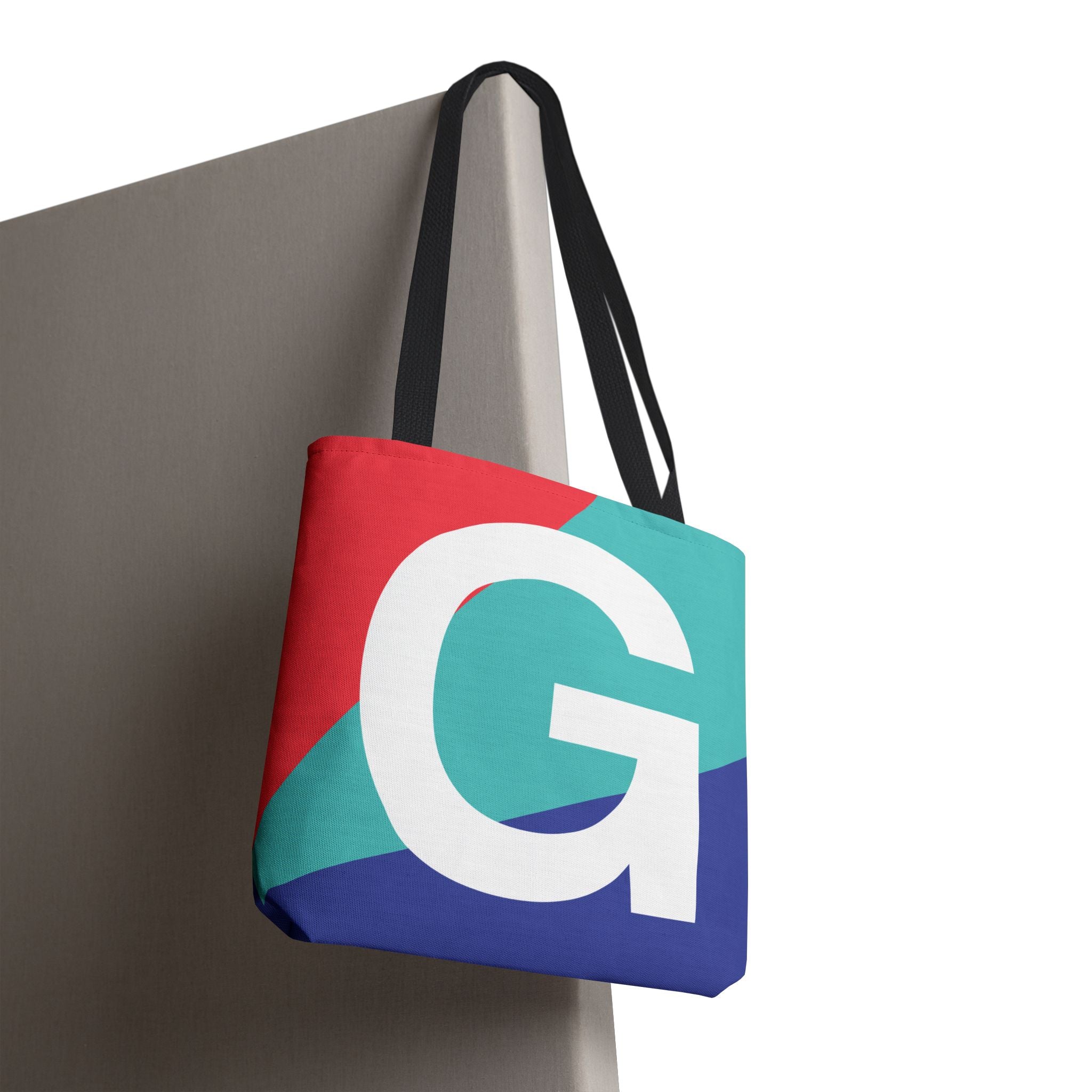 Monogram 'G' Colorblock Tote Bag — Personalized Initial G Shoulder Tote