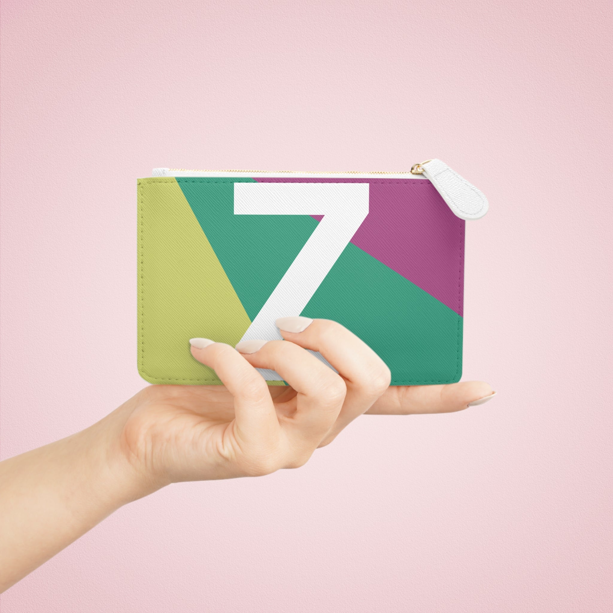 Initial Z Mini Clutch — Colorblock Monogram Wristlet Wallet