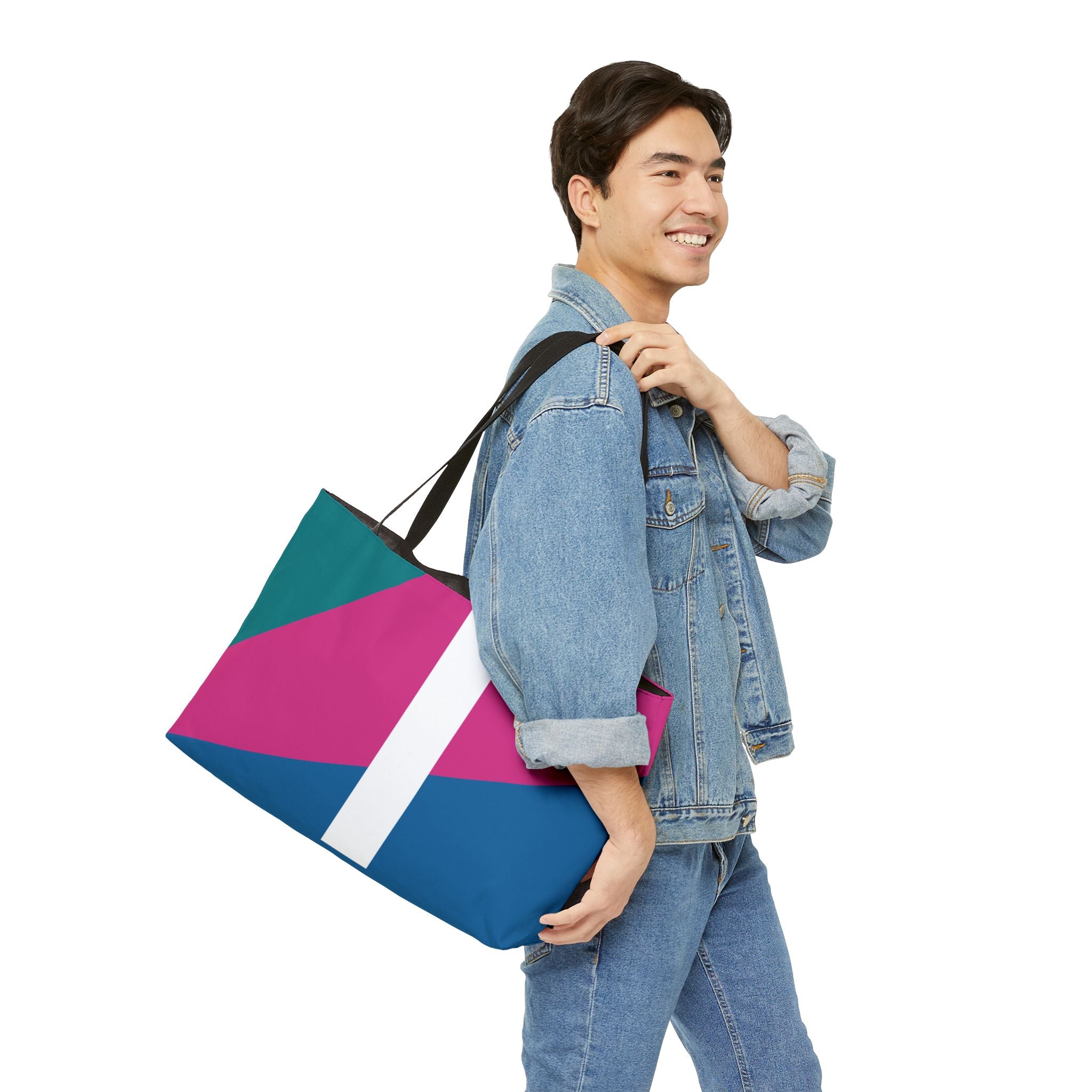 Personalized 'I' Colorblock Tote Bag — Monogram Weekender Tote