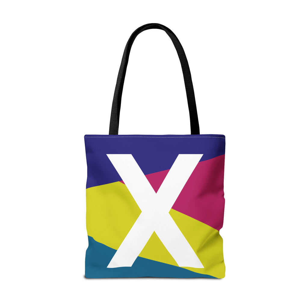 Monogram 'X' Colorblock Tote Bag — Personalized Initial X Shoulder Tote