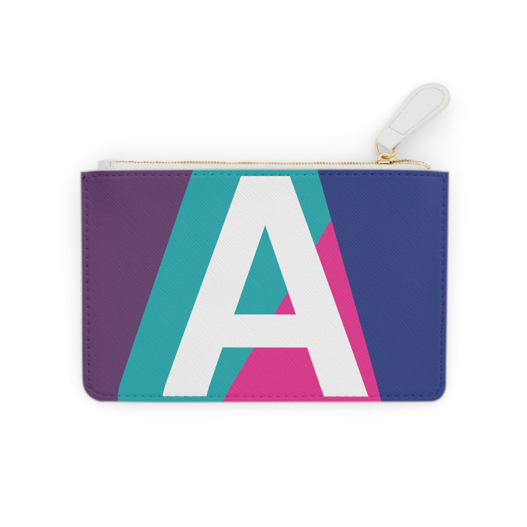 Initial A Mini Clutch — Colorblock Monogram Wristlet Wallet