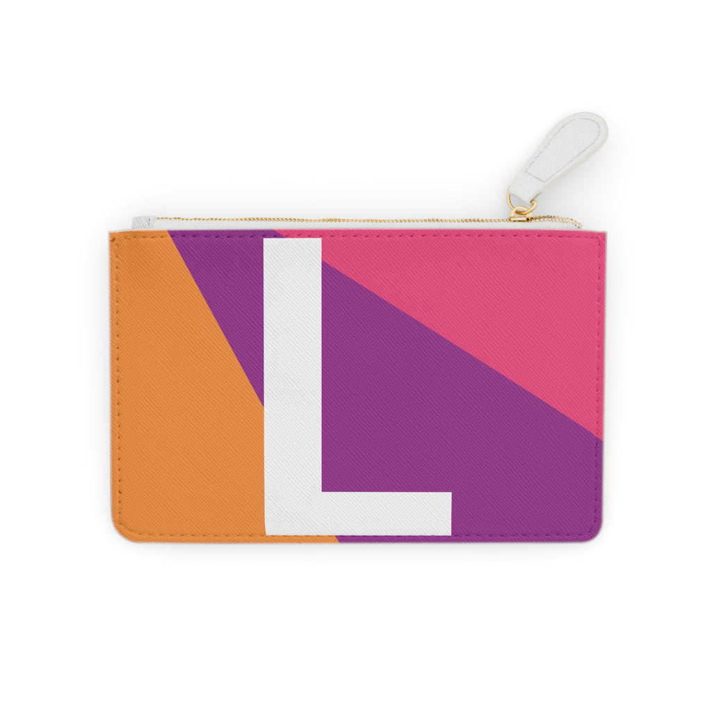 Initial L Mini Clutch — Colorblock Monogram Wristlet Wallet