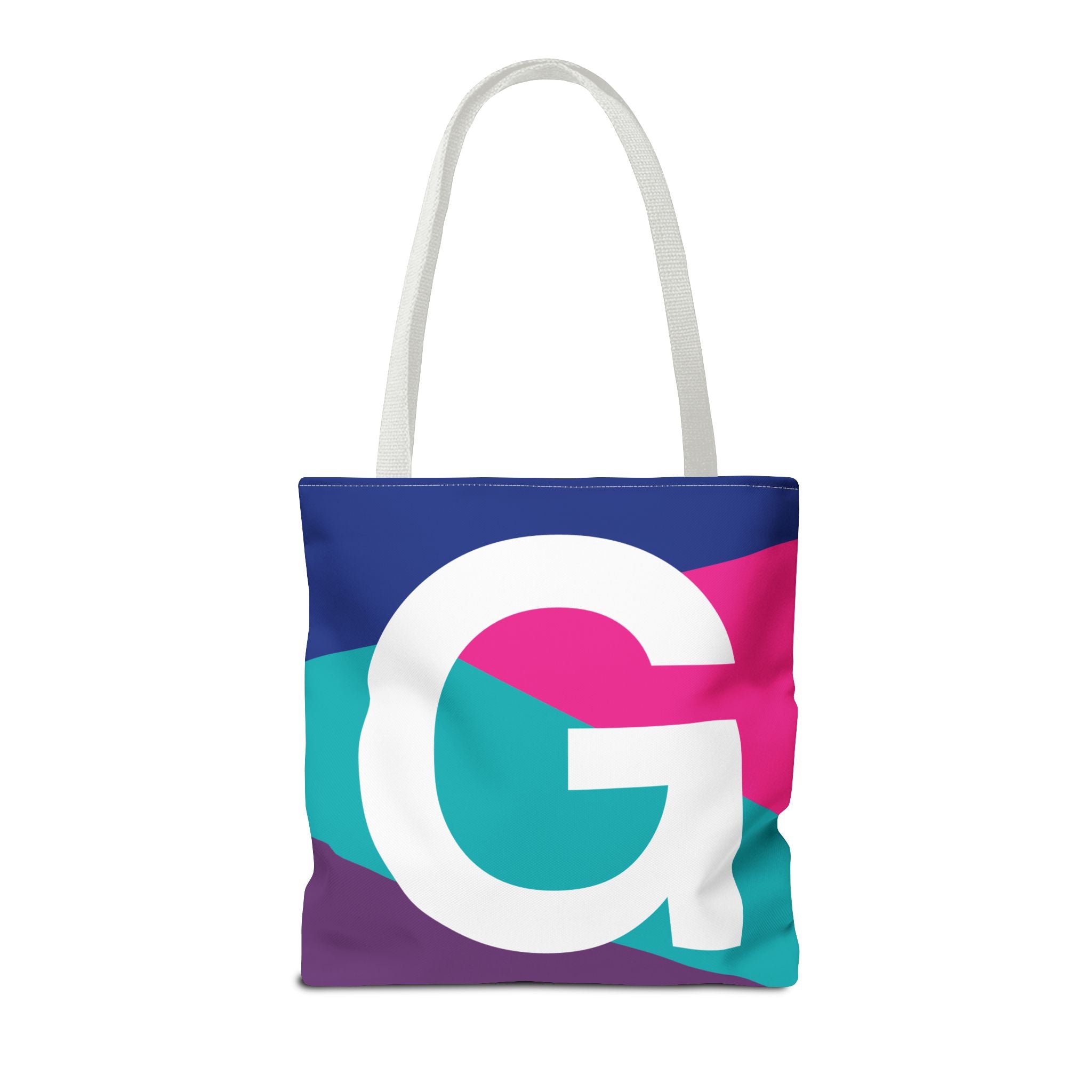 Monogram 'G' Colorblock Tote Bag — Personalized Initial G Shoulder Tote