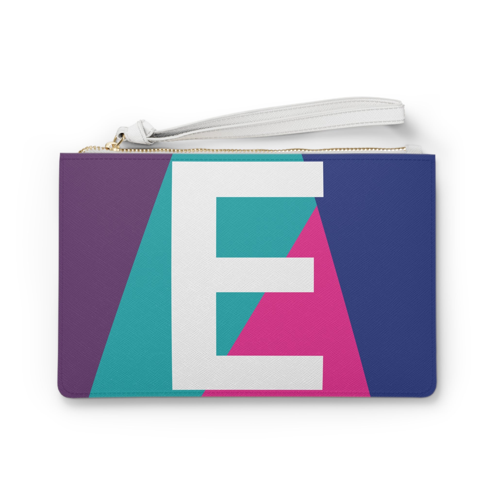 Monogram 'E' Colorblock Clutch Bag — Bold Geometric Wristlet for Everyday & Gifts