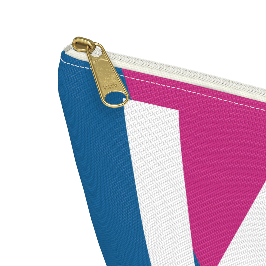 Initials Colorblock Accessory Pouch — Monogram W T-Bottom Cosmetic Bag