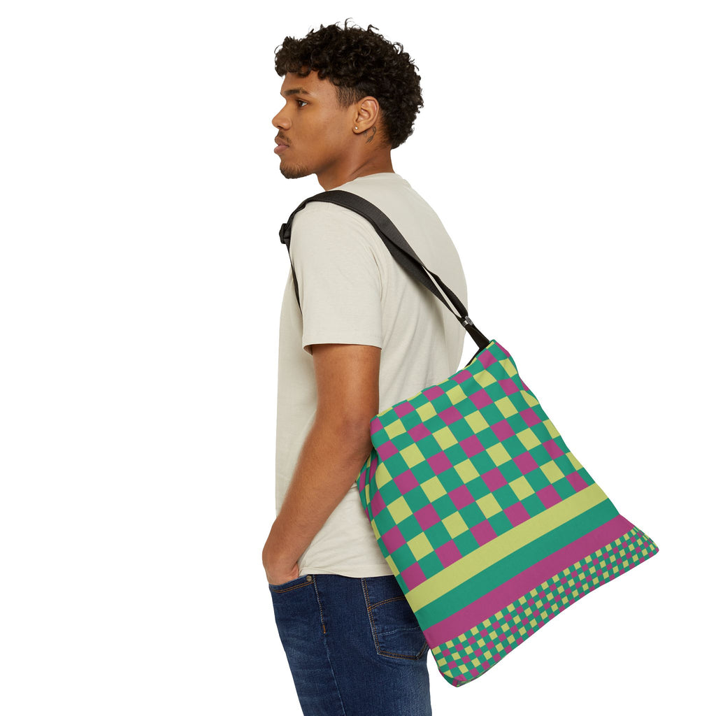 Colorblock Geometric Tote Bag