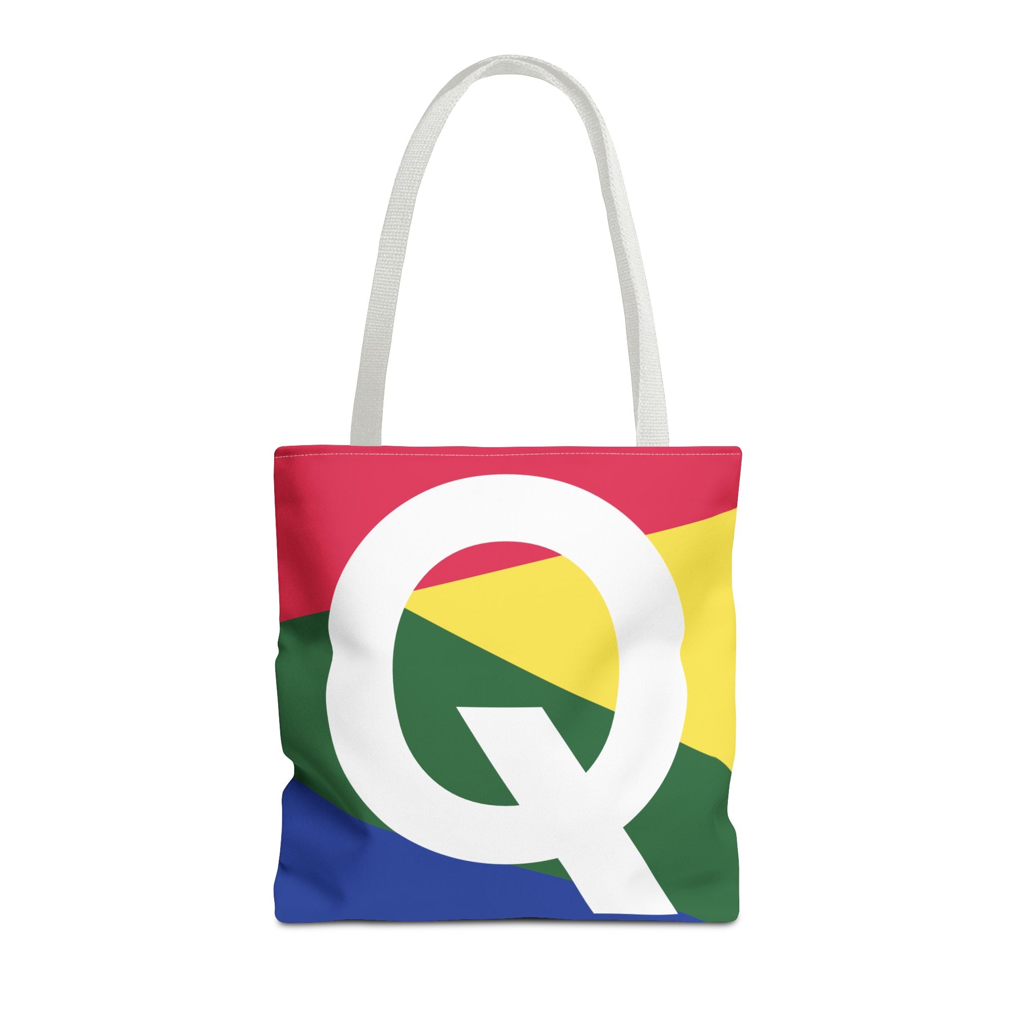 Monogram 'Q' Colorblock Tote Bag — Personalized Initial Q Shoulder Tote