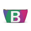 Initials Colorblock Accessory Pouch — Monogram B T-Bottom Cosmetic Bag