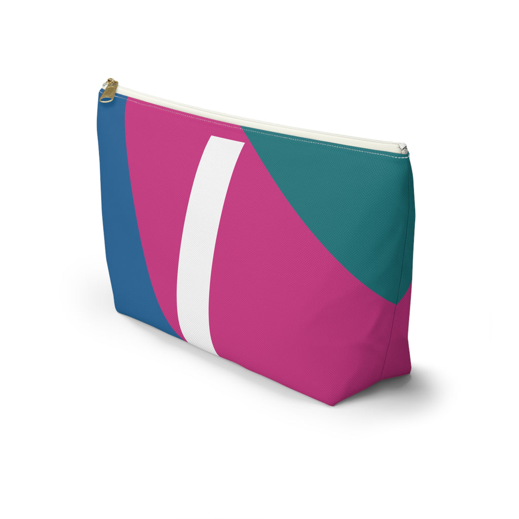 Initials Colorblock Accessory Pouch — Monogram I T-Bottom Cosmetic Bag