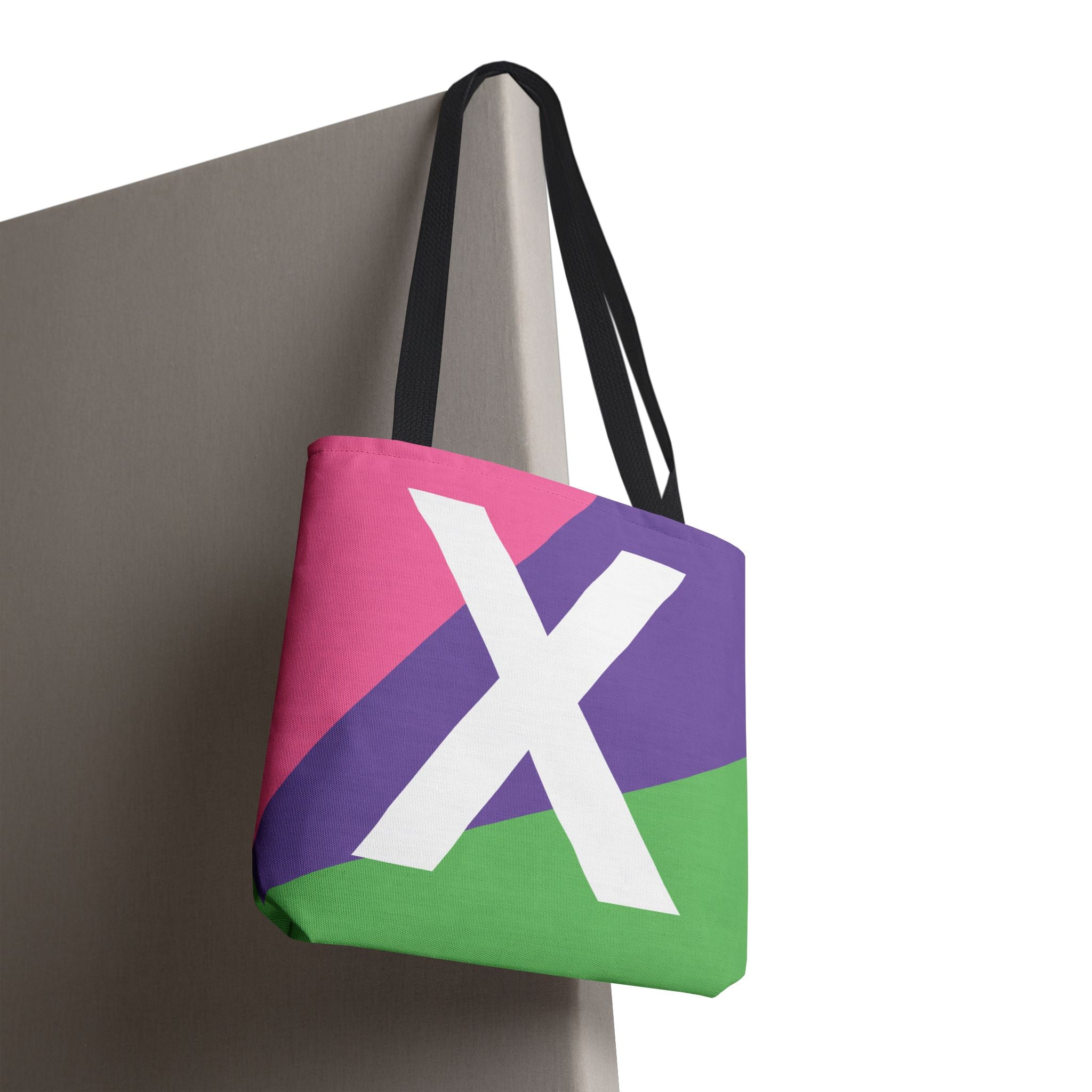 Monogram 'X' Colorblock Tote Bag — Personalized Initial X Shoulder Tote