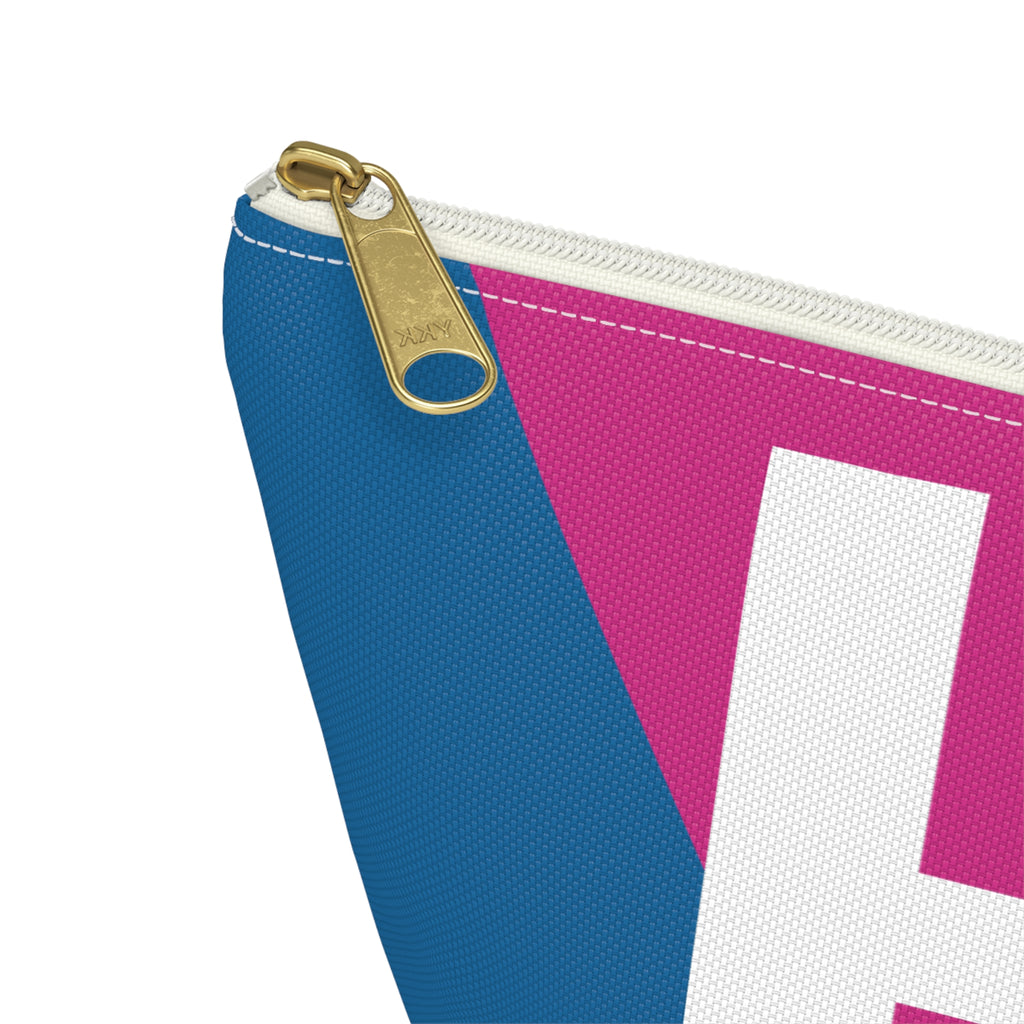 Initials Colorblock Accessory Pouch — Monogram H T-Bottom Cosmetic Bag
