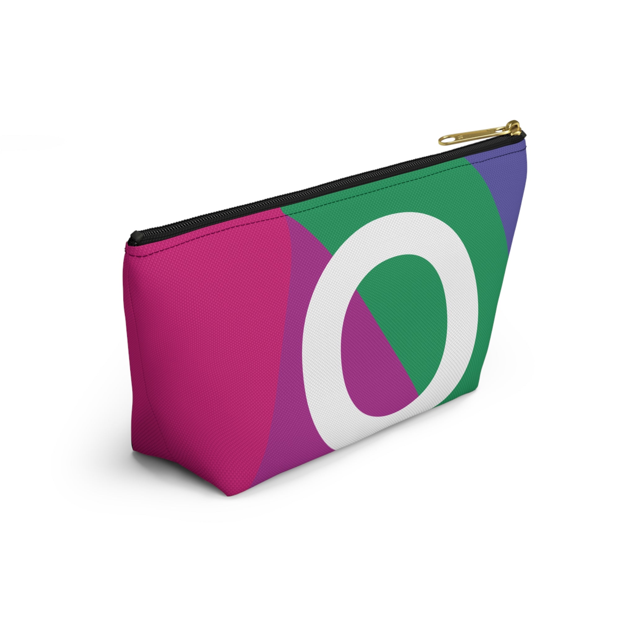 Initials Colorblock Accessory Pouch — Monogram O T-Bottom Cosmetic Bag