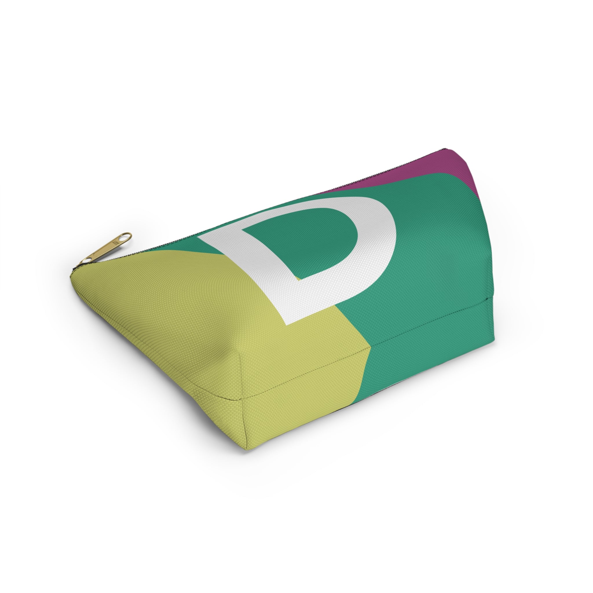 Initials Colorblock Accessory Pouch — Monogram D T-Bottom Cosmetic Bag
