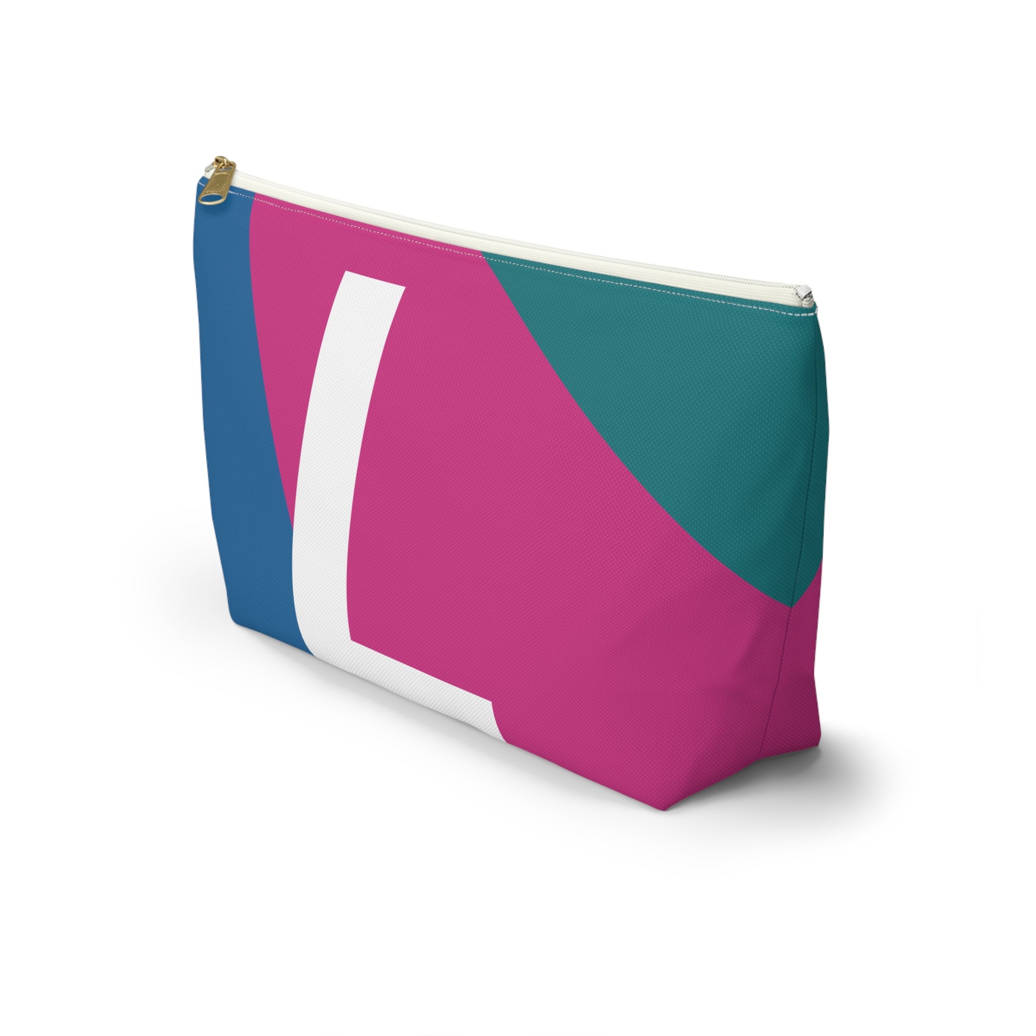Initials Colorblock Accessory Pouch — Monogram L T-Bottom Cosmetic Bag
