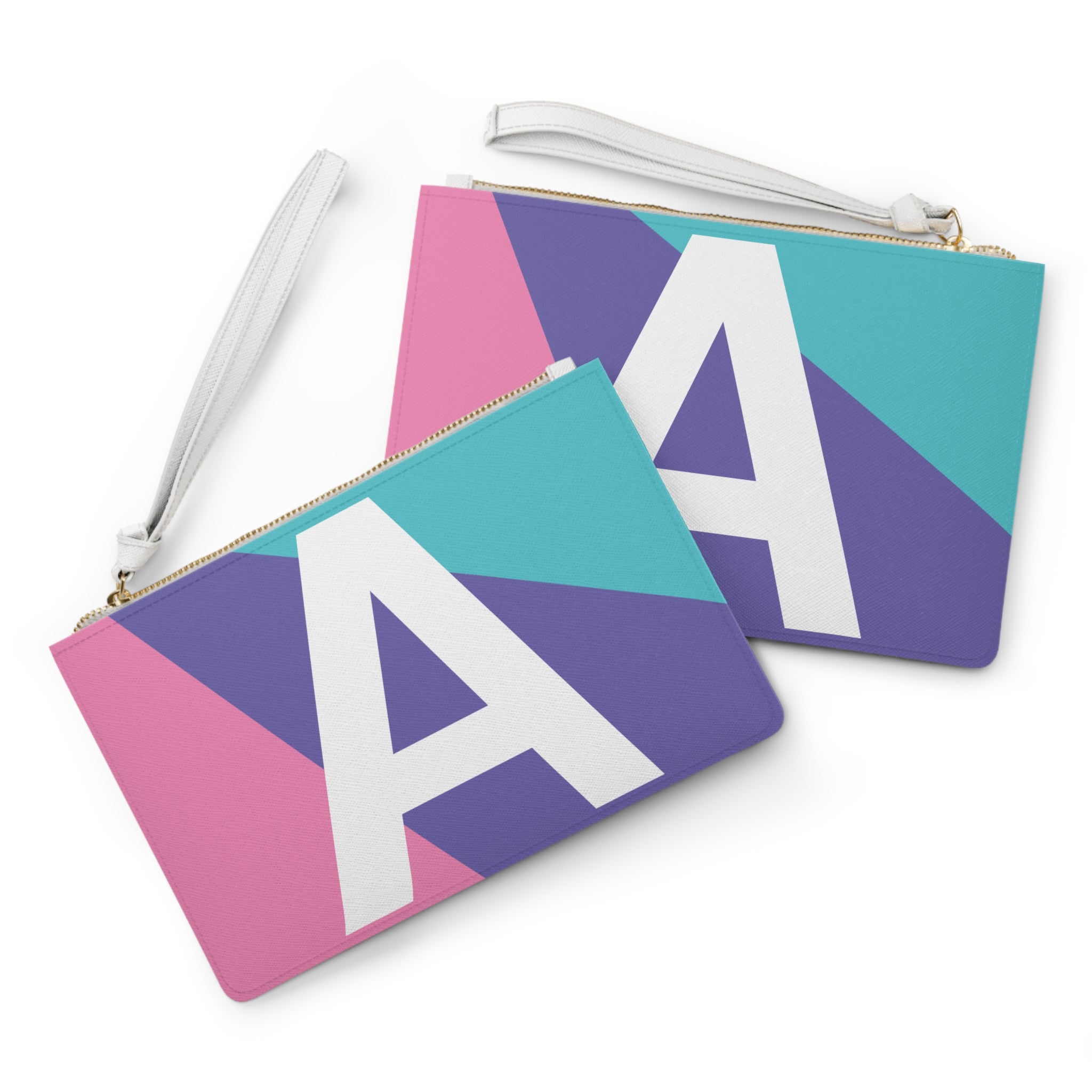 Monogram 'A' Colorblock Clutch Bag — Bold Geometric Wristlet for Everyday & Gifts