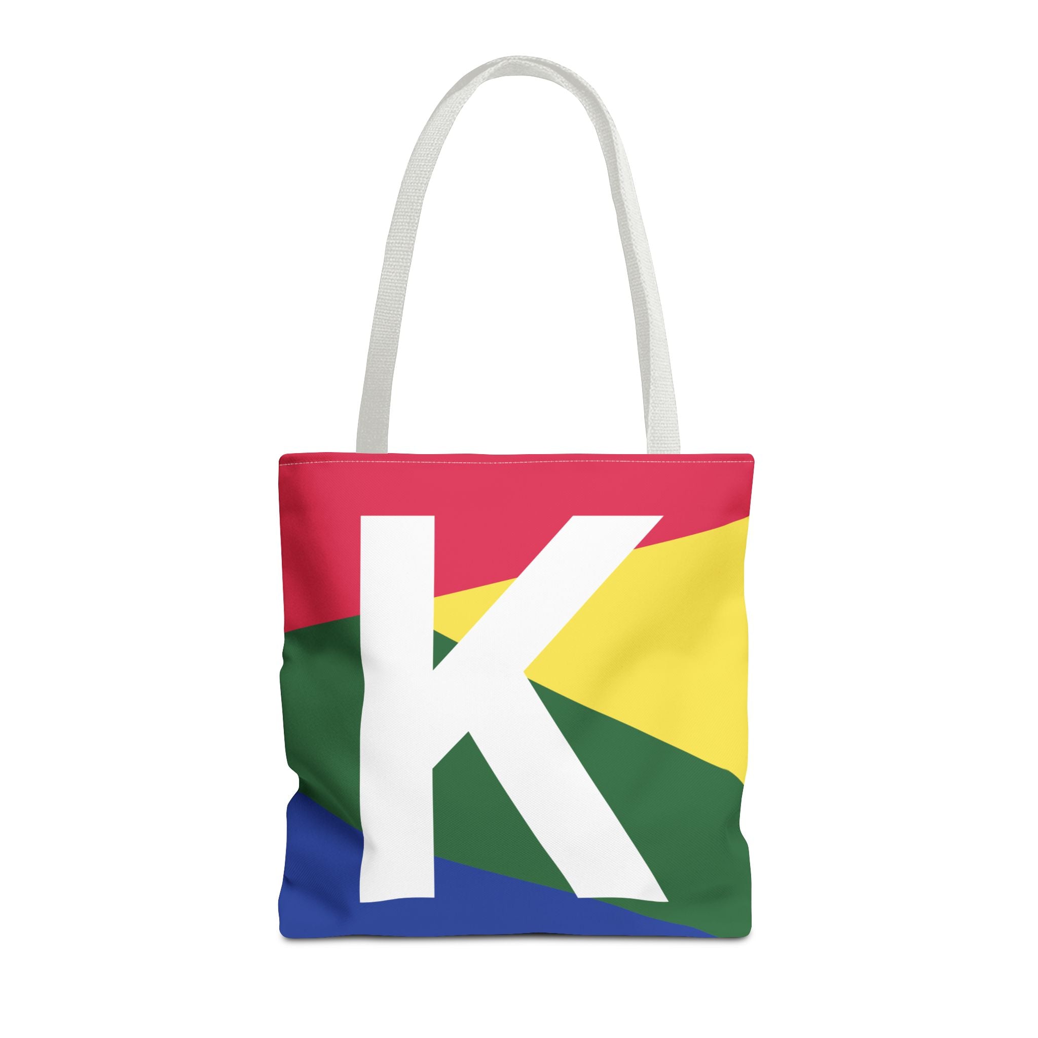 Monogram 'K' Colorblock Tote Bag — Personalized Initial K Shoulder Tote
